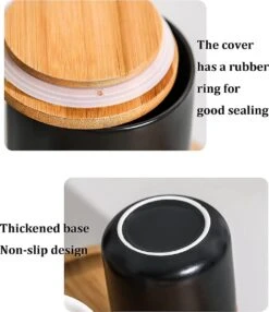 Voorraadpotten Keramiek - Suikerpot 3 Stuks - Deksel Bamboe - Luchtdict Voorraadbussen Potten - Zwart 10 Voorraadpotten Keramiek - Suikerpot 3 Stuks - Deksel Bamboe - Luchtdict Voorraadbussen Potten - Zwart -Keuken Benodigdheden Winkel 1037x1200 2