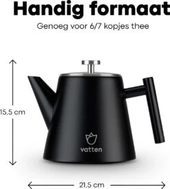 Vatten® - Premium RVS Theepot - Incl. RVS Theefilter - 1L - Zwart - Dubbelwandig 11 Vatten® - Premium RVS Theepot - Incl. RVS Theefilter - 1L - Zwart - Dubbelwandig -Keuken Benodigdheden Winkel 1077x1200 4