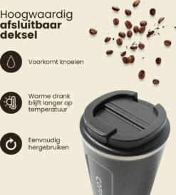 LaCardia Koffiebeker To Go Premium Zwart – Thermosbeker – Theebeker – 380ML – Herbruikbaar 13 LaCardia Koffiebeker To Go Premium Zwart – Thermosbeker – Theebeker – 380ML – Herbruikbaar -Keuken Benodigdheden Winkel 1081x1200 6