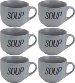 Cosy&Trendy - Soepkommen - Aardewerk - Grijs - 6 Stuks 6 Cosy&Trendy - Soepkommen - Aardewerk - Grijs - 6 Stuks -Keuken Benodigdheden Winkel 1086x1200 4