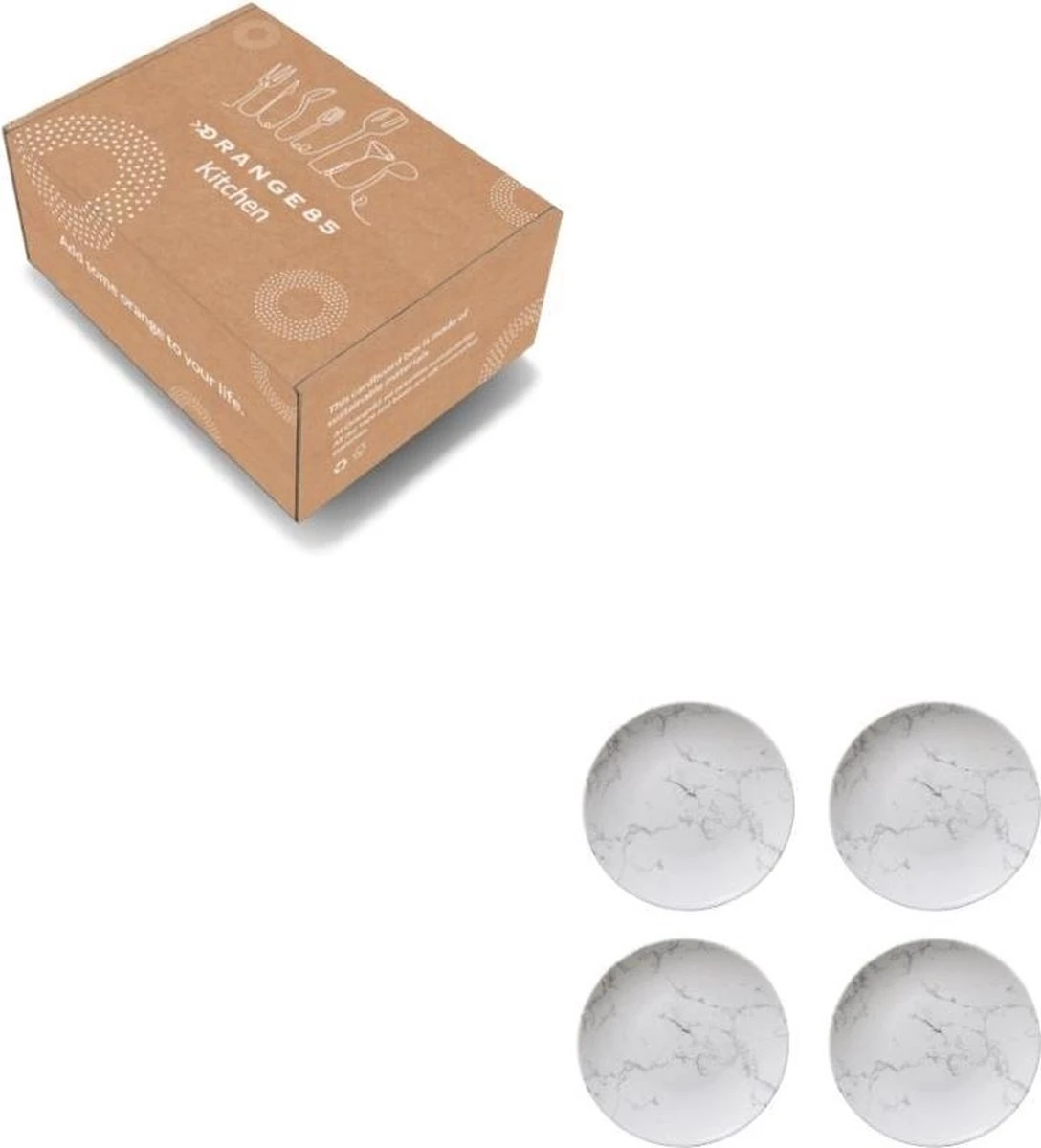 Orange85 Gebaksbordjes - Taart - 4 Stuks - Wit - 19cm - Marmer 7 Orange85 Gebaksbordjes - Taart - 4 Stuks - Wit - 19cm - Marmer - Afbeelding 5