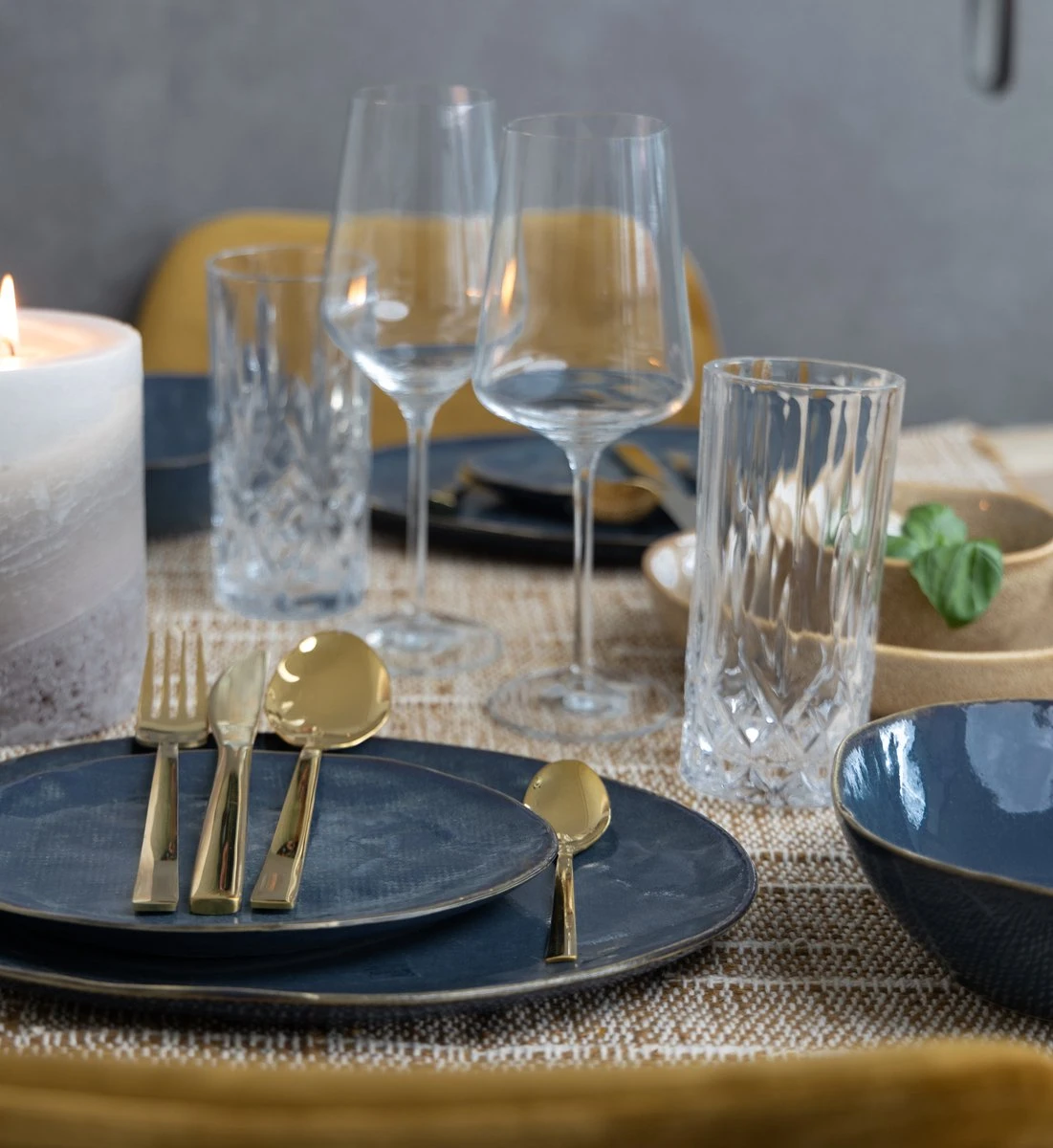 Cosy & Trendy Serviesset Aicha Blue 18-Delig - 6 Persoons 4 Cosy & Trendy Serviesset Aicha Blue 18-Delig - 6 Persoons - Afbeelding 2