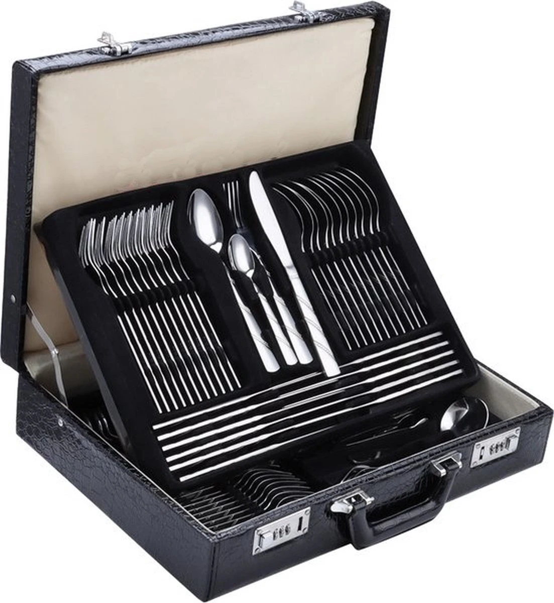 Swiss Home | Bestekset - 12 Persoons - 72-delig - Luxe Opbergkoffer - 18/10 | Limited Edition Set + Luxe Koffer 3 Swiss Home | Bestekset - 12 Persoons - 72-delig - Luxe Opbergkoffer - 18/10 | Limited Edition Set + Luxe Koffer