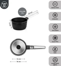 Westinghouse Performance Series - Steelpan Inductie 18cm - Zwart - Geschikt Voor Alle Warmtebronnen Inclusief Inductie En Ovenbestendig - Sauspan 10 Westinghouse Performance Series - Steelpan Inductie 18cm - Zwart - Geschikt Voor Alle Warmtebronnen Inclusief Inductie En Ovenbestendig - Sauspan -Keuken Benodigdheden Winkel 1120x1200 11