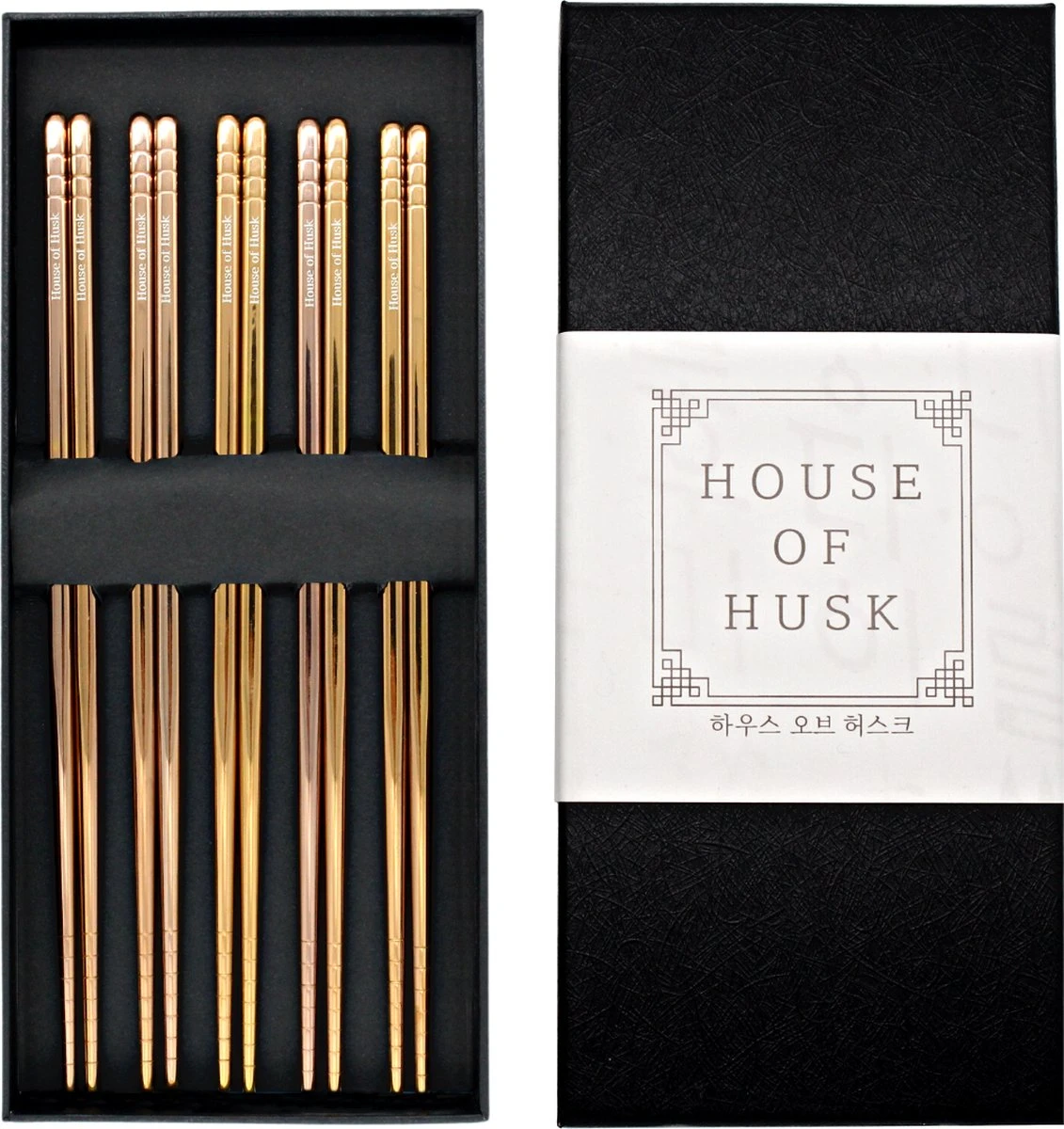 House Of Husk Chopsticks Set - Koreaanse Eetstokjes - Vaatwasserbestendig - RVS - 5 Paar - Rose Goud 3 House Of Husk Chopsticks Set - Koreaanse Eetstokjes - Vaatwasserbestendig - RVS - 5 Paar - Rose Goud