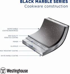 Westinghouse Grillpan - Ø 28 Cm - Zwart Marmer - Geschikt Voor Alle Warmtebronnen Inclusief Inductie - Steakpan Met Antiaanbaklaag- Aluminium -Keuken Benodigdheden Winkel 1138x1200 5