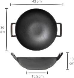Blackwell Wadjan Wokpan - Gietijzer - 36 Cm - Zwart -Keuken Benodigdheden Winkel 1144x1200