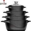 Smile 10 Delige Pannenset - Antiaanbaklaag - Vaatwasser Bestendig - Zwart -Keuken Benodigdheden Winkel 1152x1200 1