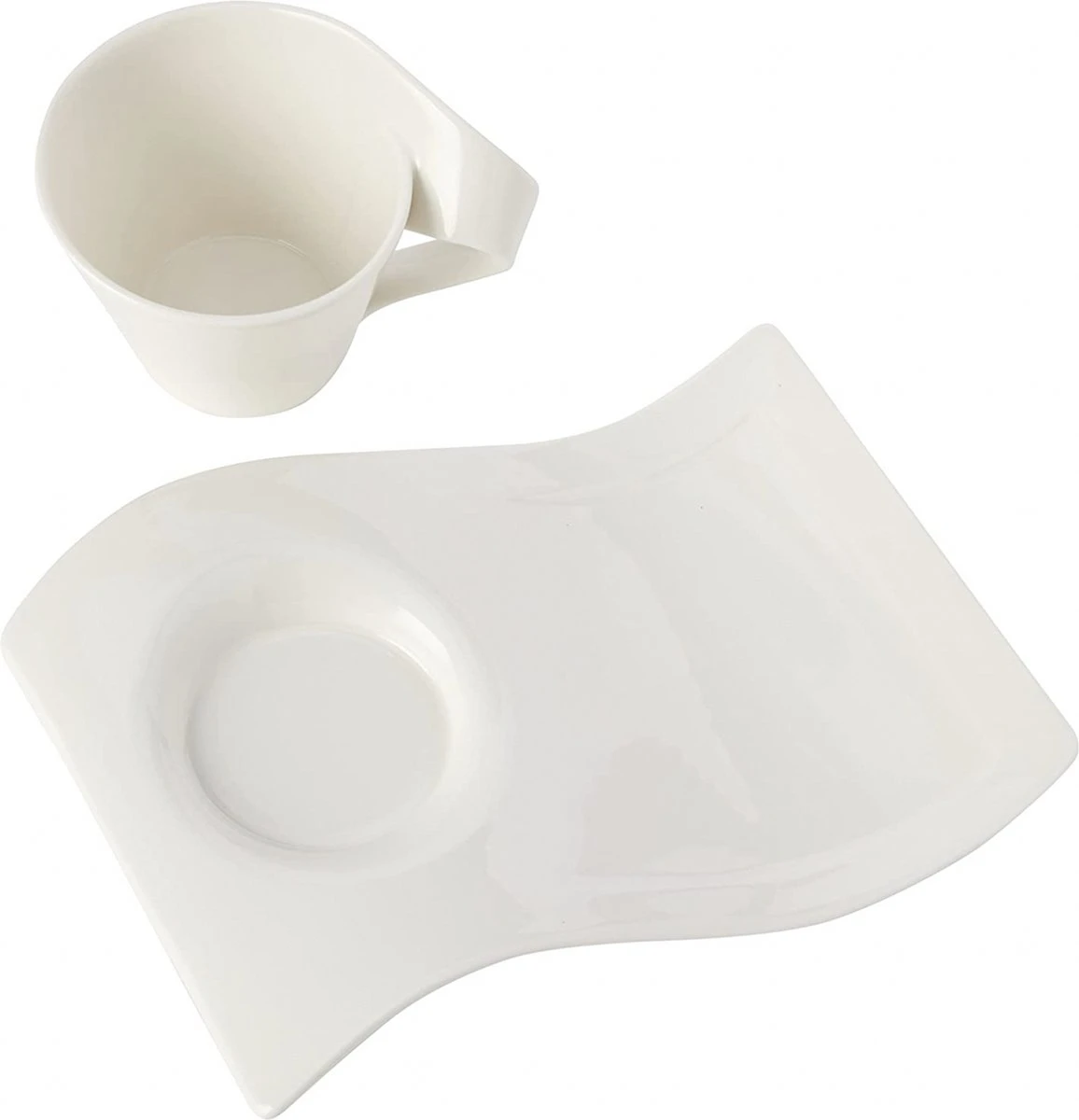 Villeroy & Boch New Wave Cappuccinoset - 8 Delig - Wit 4 Villeroy & Boch New Wave Cappuccinoset - 8 Delig - Wit - Afbeelding 2