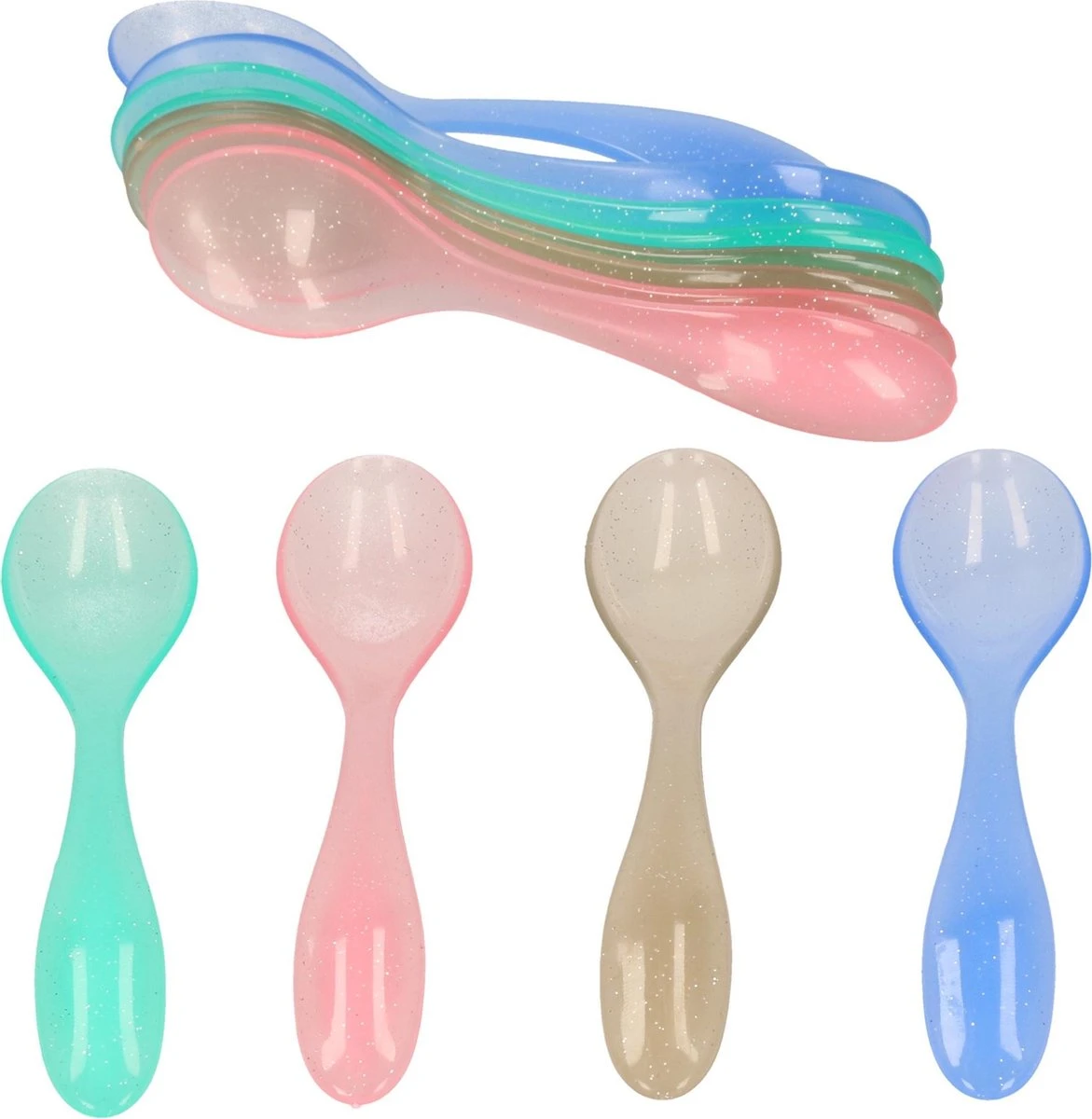 Merkloos 12x Kunststof Eierlepels In Verschillende Kleuren - Herbruikbare Lepels 4 Merkloos 12x Kunststof Eierlepels In Verschillende Kleuren - Herbruikbare Lepels - Afbeelding 2