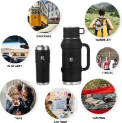 MacGyver RVS Thermoskan 1.5 Ltr – RVS Thermosbeker 0,55 Ltr - Langdurig Warm/koud - Zwart 20 MacGyver RVS Thermoskan 1.5 Ltr – RVS Thermosbeker 0,55 Ltr - Langdurig Warm/koud - Zwart -Keuken Benodigdheden Winkel 1189x1200 4