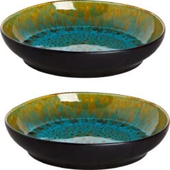 Palmer Bord Diep Lotus 21 Cm Zwart Turquoise Stoneware 2 Stuk(s) 18 Palmer Bord Diep Lotus 21 Cm Zwart Turquoise Stoneware 2 Stuk(s) -Keuken Benodigdheden Winkel 1199x1200 16