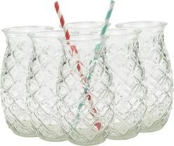 Merkloos Beker - Glas Ananas - 6 Stuks - Zomer - Cocktail -400ml -Keuken Benodigdheden Winkel 1200x1009 4