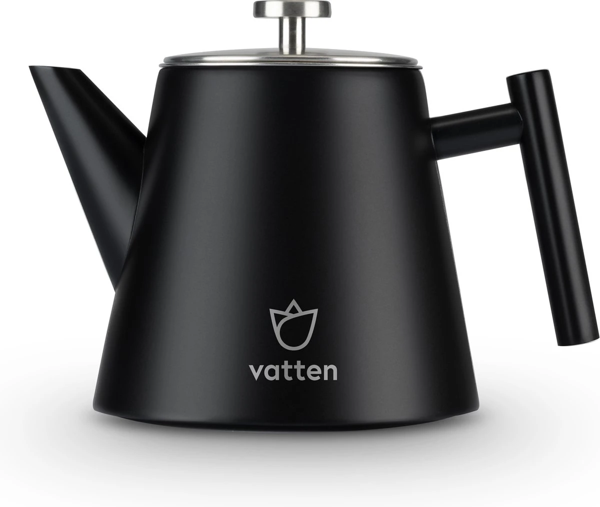 Vatten® - Premium RVS Theepot - Incl. RVS Theefilter - 1L - Zwart - Dubbelwandig 2 Vatten® - Premium RVS Theepot - Incl. RVS Theefilter - 1L - Zwart - Dubbelwandig