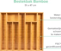 Grote Bestekbak Bamboe 51x47cm | Besteklade Van Coninx | Bestekhouder | Opbergbak | Duurzaam | Voor Laden Van 47cm Diep -Keuken Benodigdheden Winkel 1200x1017