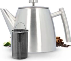 Vaja® Theepot Camille Met Filter - Zilver - 1.0L - RVS Dubbelwandig - Theekan 19 Vaja® Theepot Camille Met Filter - Zilver - 1.0L - RVS Dubbelwandig - Theekan -Keuken Benodigdheden Winkel 1200x1027 6