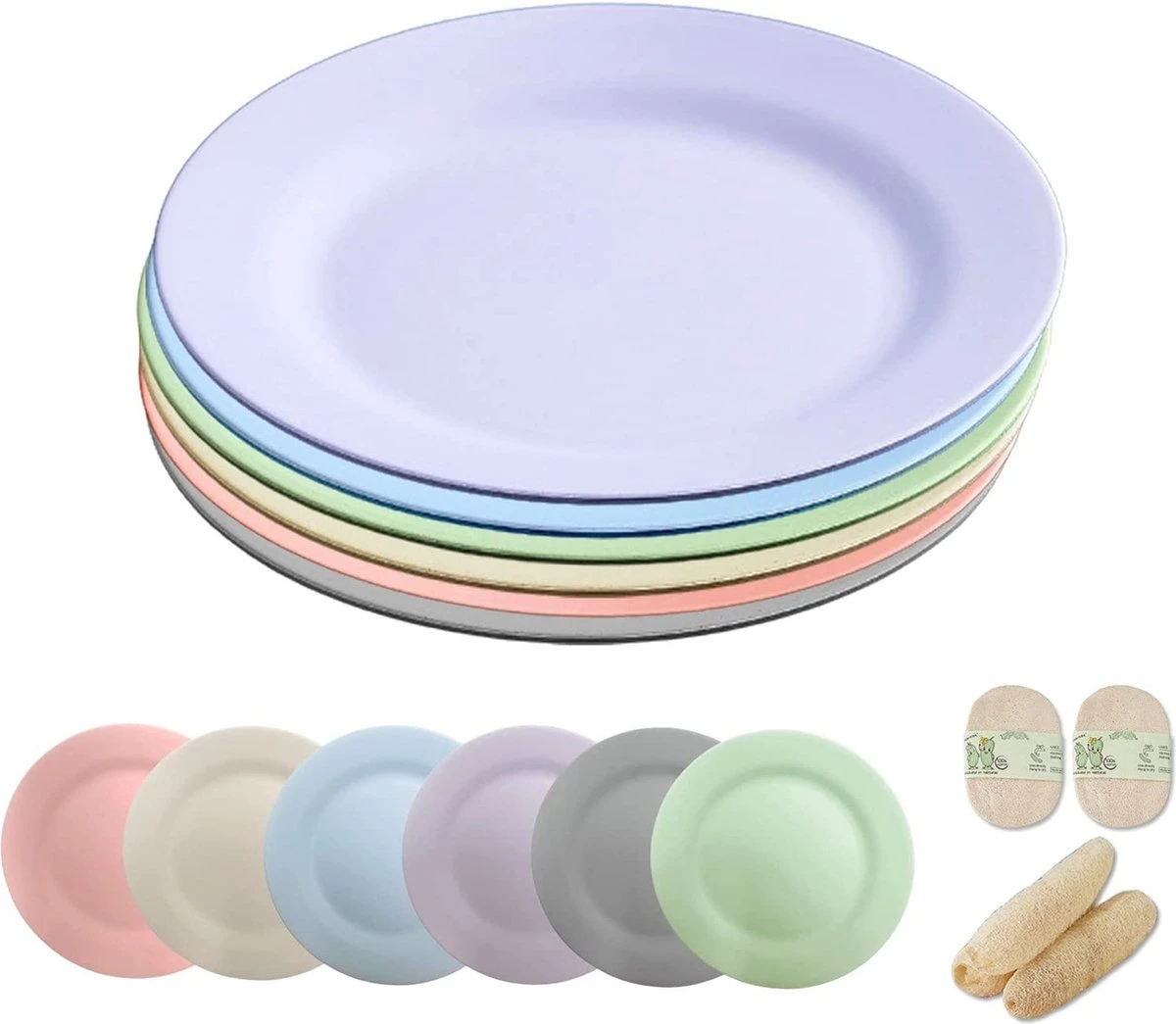 Onbreekbare Borden Van 25 Cm, 6-delige Set, Herbruikbare Platte Borden Met Luffas-afwasborstels, Eetborden, Kunststof, Licht Voor Feestjes, Kamperen, BBQ/pizza, Magnetronbestendig, Vaatwasmachinebestendig, BPA-vrij (veelkleurig) 3 Onbreekbare Borden Van 25 Cm, 6-delige Set, Herbruikbare Platte Borden Met Luffas-afwasborstels, Eetborden, Kunststof, Licht Voor Feestjes, Kamperen, BBQ/pizza, Magnetronbestendig, Vaatwasmachinebestendig, BPA-vrij (veelkleurig)