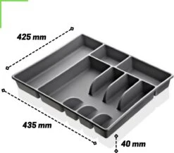 Emhouse XL Bestekcassette Bestekbak Kunststof Besteklade Bestekbak 43,5x42,5x4 Cm Wit -Keuken Benodigdheden Winkel 1200x1055