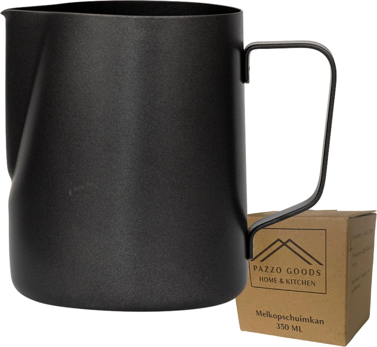 Merkloos Pazzo Goods - Melkkan - Melkkannetje Opschuim - Zwart - 350 Ml - Premium Kwaliteit - RVS - 3 Merkloos Pazzo Goods - Melkkan - Melkkannetje Opschuim - Zwart - 350 Ml - Premium Kwaliteit - RVS -