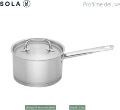Sola Steelpan Profiline Deluxe - Ø 16 Cm - Zilver - RVS - Sandwichbodem -Keuken Benodigdheden Winkel 1200x1108 4