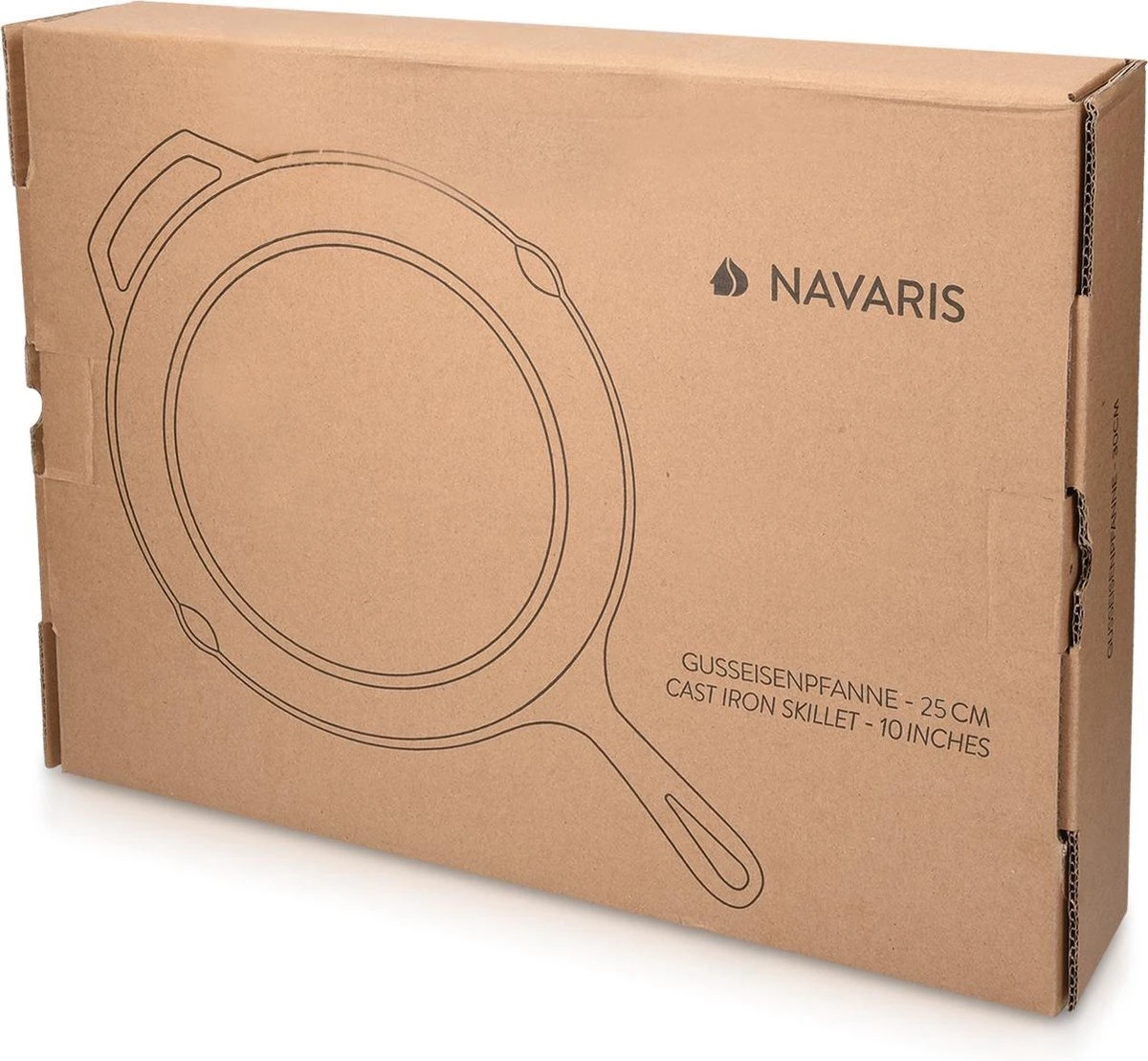 Navaris Gietijzeren Koekenpan - Braadpan Van Gietijzer - Ronde Skillet - Geschikt Voor Alle Warmtebronnen - Ø 25 Cm - Ovenbestendig Tot 260?graden 5 Navaris Gietijzeren Koekenpan - Braadpan Van Gietijzer - Ronde Skillet - Geschikt Voor Alle Warmtebronnen - Ø 25 Cm - Ovenbestendig Tot 260?graden - Afbeelding 3