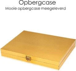 Bestekset 24-delig Goudkleurig - Bestek Voor 6 Personen - Tafelbestek Inclusief Bestekcassette 14 Bestekset 24-delig Goudkleurig - Bestek Voor 6 Personen - Tafelbestek Inclusief Bestekcassette -Keuken Benodigdheden Winkel 1200x1124