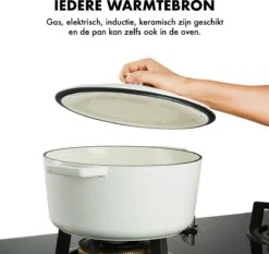 MOA Gietijzeren Braadpan - Inhoud 7,2 Liter - 30CM - Rond - Alle Warmtebronnen - Ook Voor Inductie - Gewicht 7,3 Kg - Wit - C30W -Keuken Benodigdheden Winkel 1200x1131 5