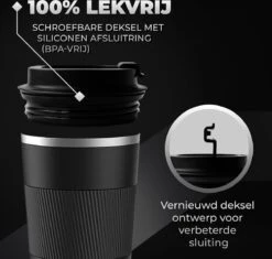 Volcan RVS Koffiebeker To Go Met Sleeve - Thermosbeker - Theebeker - Coffee - Zwart 14 Volcan RVS Koffiebeker To Go Met Sleeve - Thermosbeker - Theebeker - Coffee - Zwart -Keuken Benodigdheden Winkel 1200x1142 4