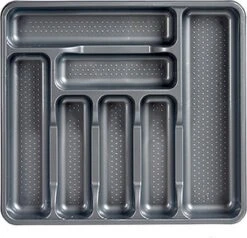 Kunststof Bestekbak/bestekhouder 7-vaks Grijs 42 X 39 Cm - Keukenlade/besteklade Inzetbakken -Keuken Benodigdheden Winkel 1200x1157 1