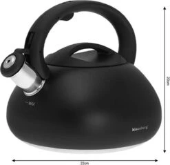 Fluitketel Waterkoker Mat Zwart 2.7 L ‘’Black Amethyst‘’ RVS – Inductie - Vatwasser -Keuken Benodigdheden Winkel 1200x1161 5