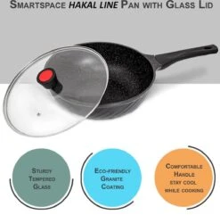 Marble Coating Wokpan Inductie - Met Glazen Deksel - Zwart - 30 Cm -Keuken Benodigdheden Winkel 1200x1169 2