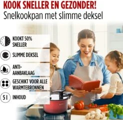 Rosmarino - Snelkookpan Met Glazen Deksel - Zwart - Ø24cm - 5 Liter - 100% PFAS & PFOA Vrij - Aluminium - Pressure Cooker - Non-stick Minerale Coating - Ergonomische Handgrepen - Geschikt Voor Alle Warmtebronnen 24 Rosmarino - Snelkookpan Met Glazen Deksel - Zwart - Ø24cm - 5 Liter - 100% PFAS & PFOA Vrij - Aluminium - Pressure Cooker - Non-stick Minerale Coating - Ergonomische Handgrepen - Geschikt Voor Alle Warmtebronnen -Keuken Benodigdheden Winkel 1200x1170 8