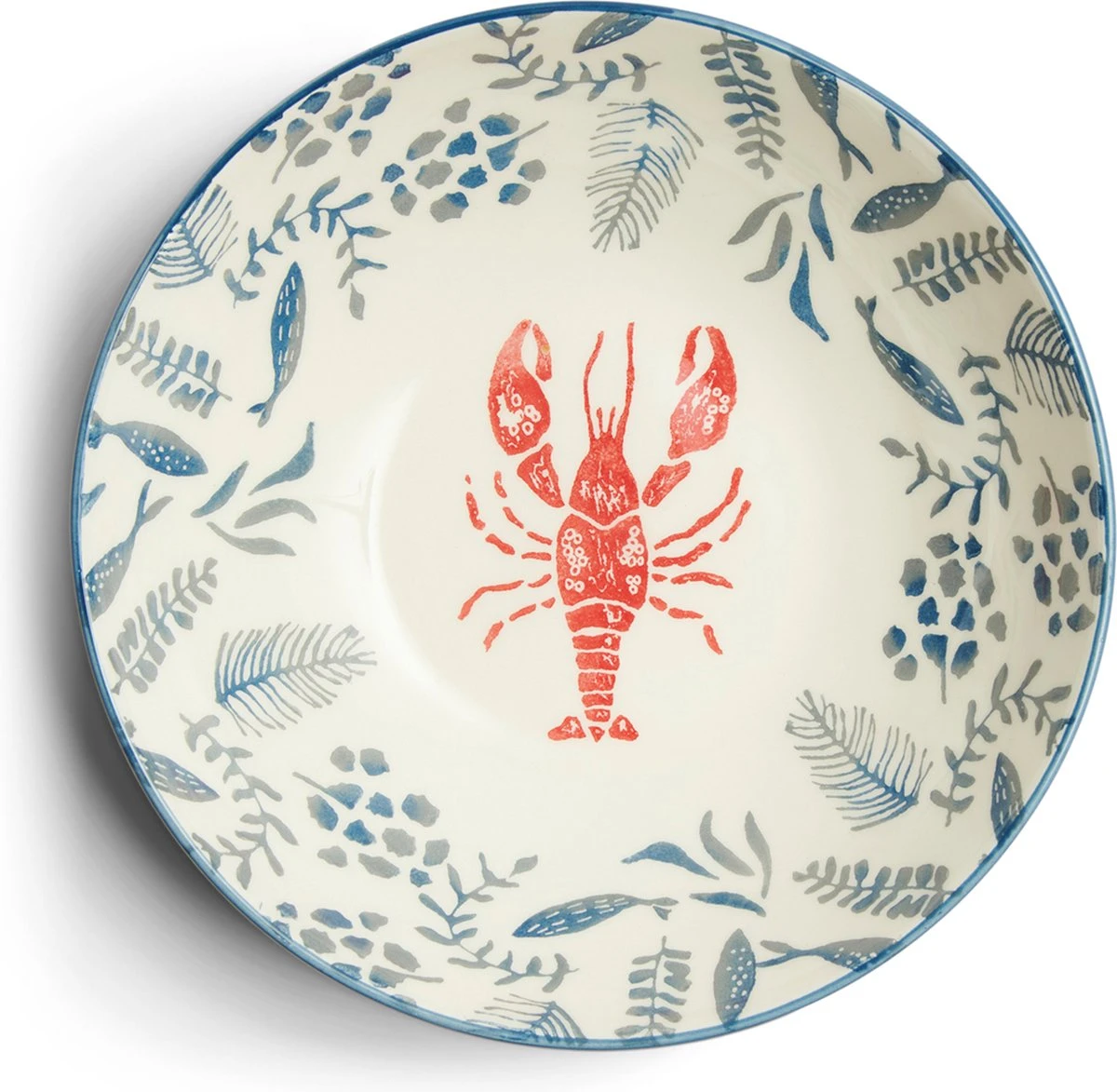 Riviera Maison Serveerschaal Keramiek Met Vissen En Kreeft - First Catch Serving Bowl - Blauw - Keramiek - 1 Stuk 3 Riviera Maison Serveerschaal Keramiek Met Vissen En Kreeft - First Catch Serving Bowl - Blauw - Keramiek - 1 Stuk