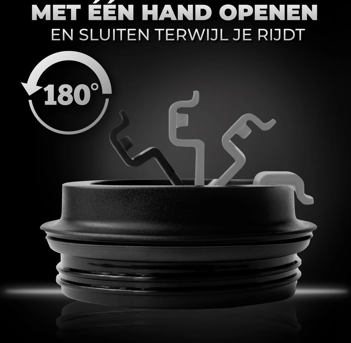 Volcan RVS Koffiebeker To Go Met Sleeve - Thermosbeker - Theebeker - Coffee - Zwart 5 Volcan RVS Koffiebeker To Go Met Sleeve - Thermosbeker - Theebeker - Coffee - Zwart - Afbeelding 3