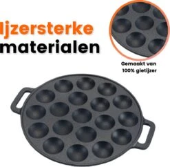 Poffertjespan - Gietijzer - Ø 24 Cm - Poffertjesmaker - 19 Poffertjes - Poffertjespan Inductie 12 Poffertjespan - Gietijzer - Ø 24 Cm - Poffertjesmaker - 19 Poffertjes - Poffertjespan Inductie -Keuken Benodigdheden Winkel 1200x1177 2