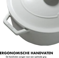 MOA Gietijzeren Braadpan - Inhoud 7,2 Liter - 30CM - Rond - Alle Warmtebronnen - Ook Voor Inductie - Gewicht 7,3 Kg - Wit - C30W -Keuken Benodigdheden Winkel 1200x1181 10