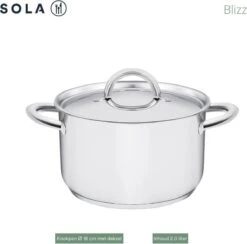 Sola Pannenset Blizz - 4 Delig - Ø Cm - Zilver - RVS - Sandwichbodem -Keuken Benodigdheden Winkel 1200x1187 1