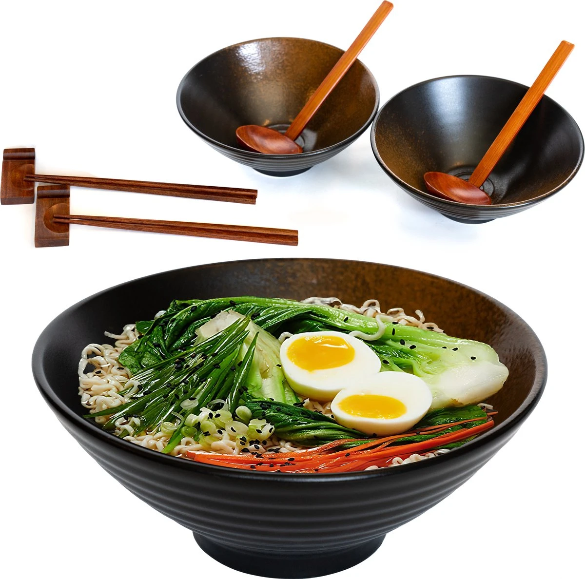 Greenwill Noodle Kom Set – Luxe Japans Servies Voor 2 Personen – Duurzame Keramieke Soepkommen – Inclusief Chopsticks Eetlepels En Houders 3 Greenwill Noodle Kom Set – Luxe Japans Servies Voor 2 Personen – Duurzame Keramieke Soepkommen – Inclusief Chopsticks Eetlepels En Houders