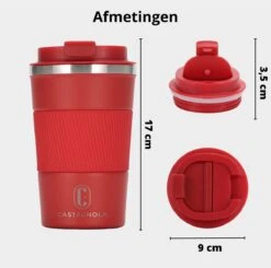 Castagnola Design RVS Koffiebeker To Go - Rood - 380ml - Thermosbeker - Theebeker -Keuken Benodigdheden Winkel 1200x1191 21
