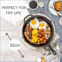 Nuovva Cast Iron Skillet / Gietijzeren Pan - 32cm -Keuken Benodigdheden Winkel 1200x1193 4