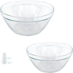 Merkloos Set Van 3x Glazen Saladekommen/keukenschalen Pompei 26 En 20 Cm - Schalen/kommen/mengkommen Van Glas -Keuken Benodigdheden Winkel 1200x1194 26