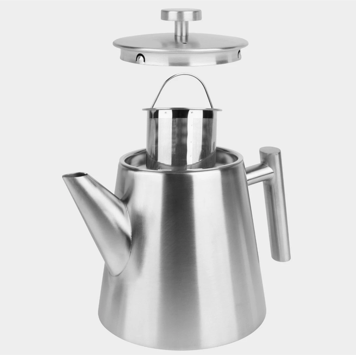 Castagnola Theepot Met Filter – Theekan – Theepot Dubbelwandig – Theepot Roestvrijstaal – Hoogwaardig RVS – 1 Liter – 5 Kopjes Thee – Zilver 4 Castagnola Theepot Met Filter – Theekan – Theepot Dubbelwandig – Theepot Roestvrijstaal – Hoogwaardig RVS – 1 Liter – 5 Kopjes Thee – Zilver - Afbeelding 2