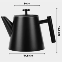 Castagnola Theepot Met Filter – Theekan – Theepot Dubbelwandig – Theepot Roestvrijstaal – Hoogwaardig RVS – 1 Liter – 5 Kopjes Thee – Zwart -Keuken Benodigdheden Winkel 1200x1195 40