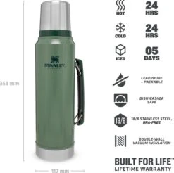 Stanley The Legendary Classic Bottle 1,00L - Thermosfles - Hammertone Green -Keuken Benodigdheden Winkel 1200x1196 17
