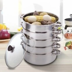 Service96 - Stoompan - 5 Lagen - Roestvrij Staal - Dikke Stoompan - Soeppan - Universele Kookpotten - Voor Inductiekookplaat, Gasfornuis - Kookgerei 11 Service96 - Stoompan - 5 Lagen - Roestvrij Staal - Dikke Stoompan - Soeppan - Universele Kookpotten - Voor Inductiekookplaat, Gasfornuis - Kookgerei -Keuken Benodigdheden Winkel 1200x1198 39