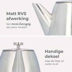 Vaja® Theepot Camille Met Filter - Zilver - 1.0L - RVS Dubbelwandig - Theekan 12 Vaja® Theepot Camille Met Filter - Zilver - 1.0L - RVS Dubbelwandig - Theekan -Keuken Benodigdheden Winkel 1200x1198 65