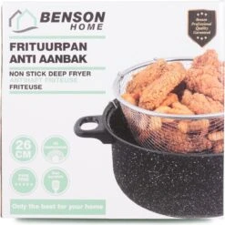 Benson Frituurpan Met Korf - Ø 26 Cm - Carbonstaal Met Marmer Coating -Keuken Benodigdheden Winkel 1200x1199 21