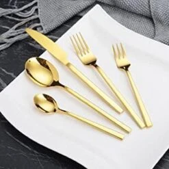 Cadeau 30-delige Gouden Zilverwerk Set Bestekset, Velaze 18/10 Roestvrijstalen Gebruiksvoorwerpen Service Voor 6 Personen Inclusief Dinerlepel, Diner Vork, Diner Mes, Dessertvork En Theelepel, Spiegel Gepolijst Ontwerp -Keuken Benodigdheden Winkel 1200x1200 121