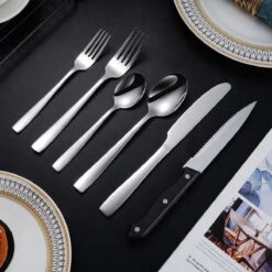 Deleca 8 Persoons Bestekset (48-delig) - Lepels, Messen, Vorken & Steakmessen - Vaatwasserbestendig - Zilver / RVS -Keuken Benodigdheden Winkel 1200x1200 127