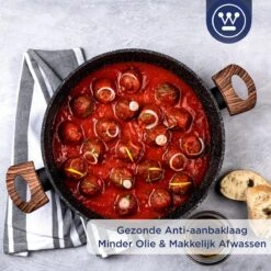 Westinghouse Hapjespan Inductie - Ø 28 Cm - Zwart Marmer Wood - Speciale Editie - Met Deksel - Geschikt Voor Alle Warmtebronnen -Keuken Benodigdheden Winkel 1200x1200 1280